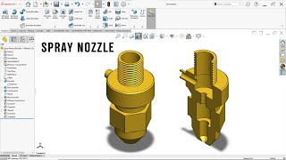 SolidWorks Tutorial: Spray Nozzle 3D Modeling Step by Step