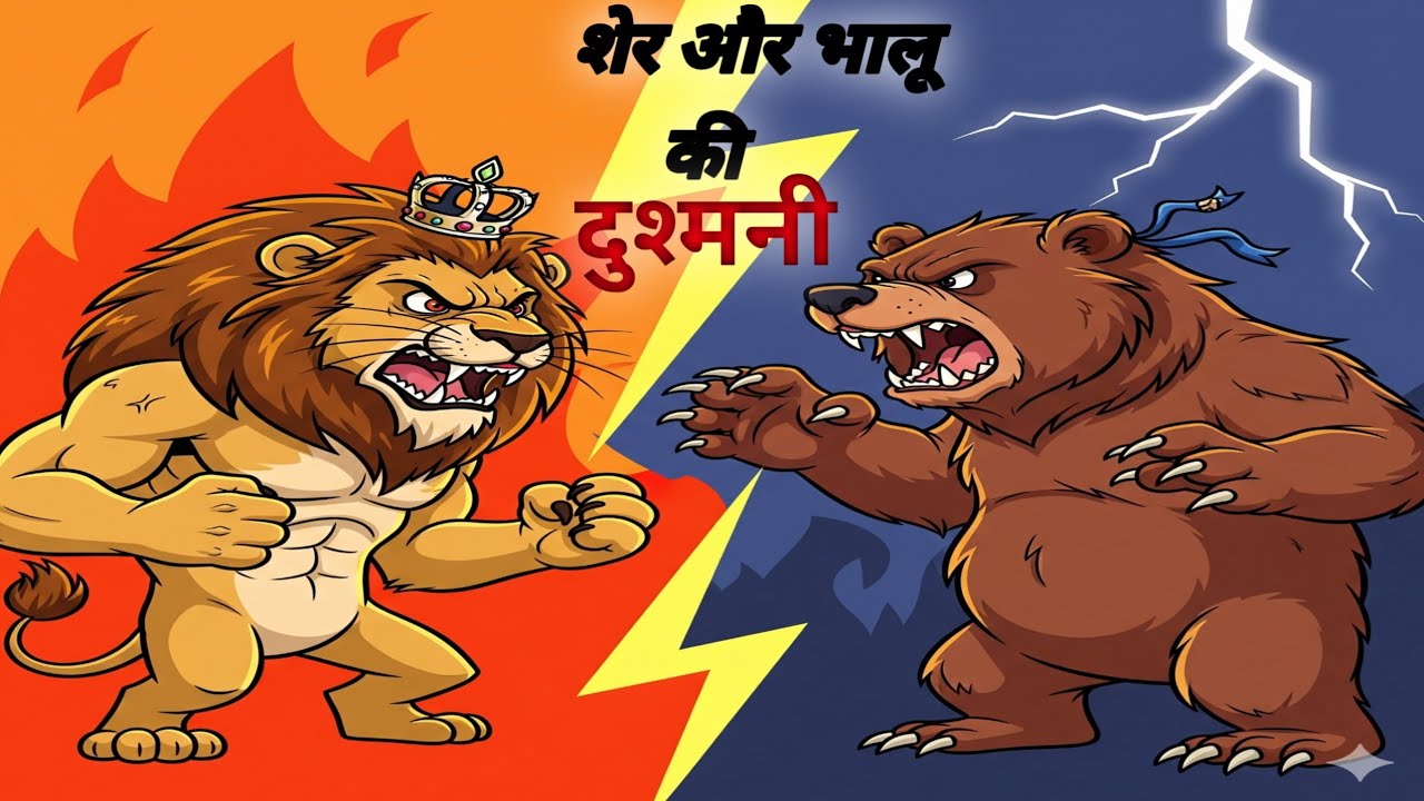 शेर और भालू की दुश्मनी|Moral Stories| Hindi Kahaniyan|Cartoon story 