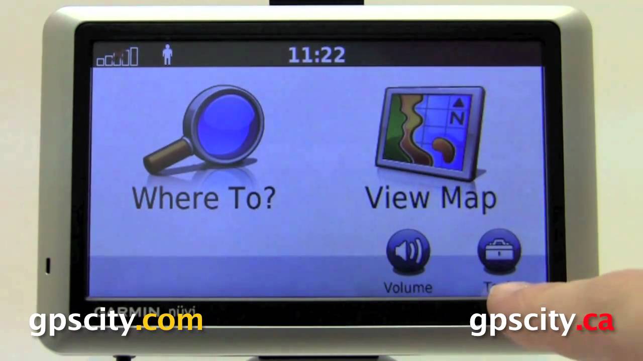 Howto navigate the Main of a Garmin Nuvi 1400 to Nuvi 1490 GPS with GPSCity - YouTube