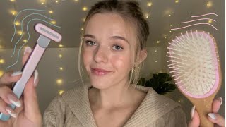 ASMR Pampering You Before Bed 🧺🧸 (+fireplace crackling & overlay sounds)