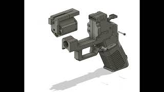 P4 senator 3d printed prop revolver assembly render