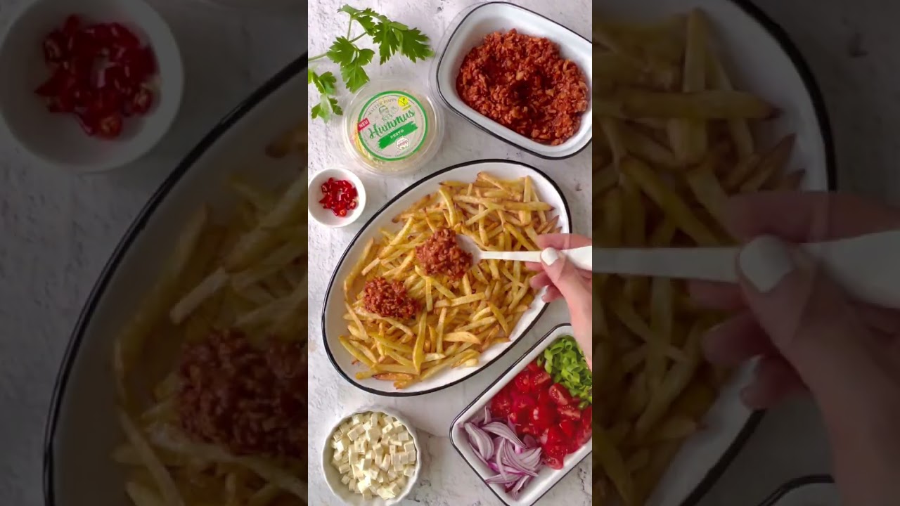 Vegane Loaded Fries mit Walter Popp Hummus Pesto