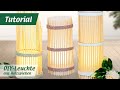 Deko-Lampe aus Schaschlikspießen basteln