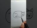 Draw Cat 😺 using number 20 #drawing #tutorial #art #easy