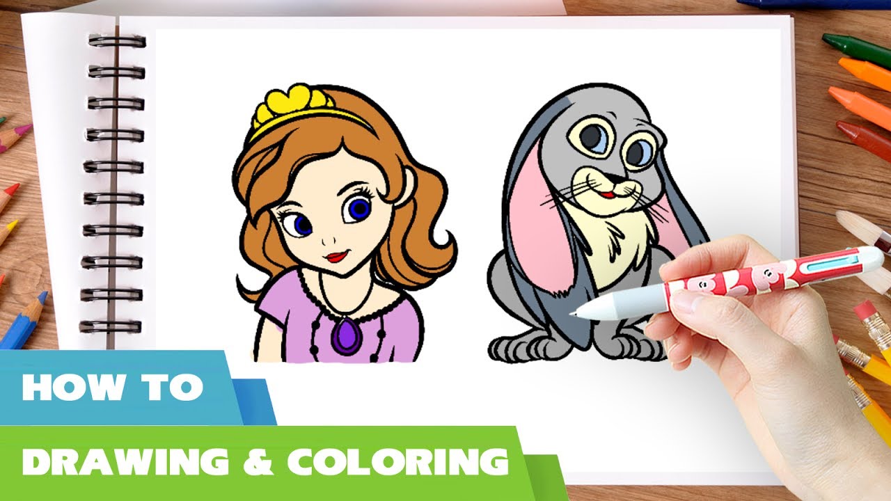 How to Draw Sofia the First Coloring Pages Disney Junior Drawing Videos Disney Princess Coloring