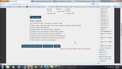 How to Create a Rubric and Use it to Grade an Assignment in Moodle 2.4