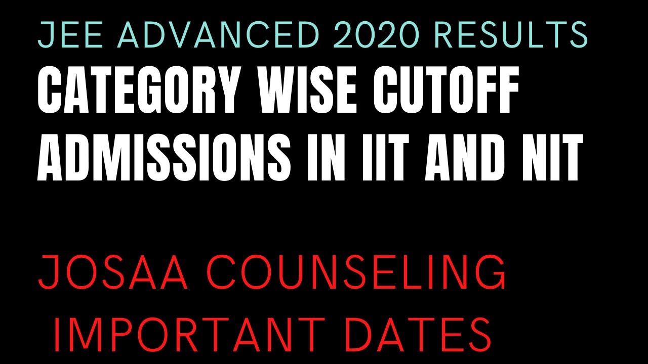 JEE ADVANCED RESULT 2020 /JEE ADVANCED 2020 COUNSELING/JEE ADVANCED CUTOFF 2020/