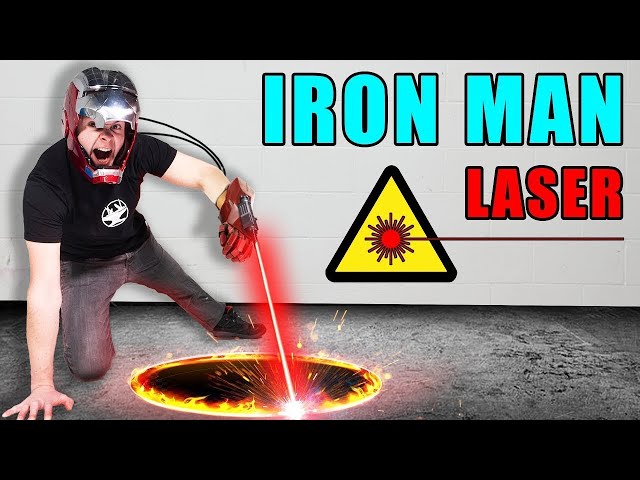 We Made IRON MAN'S LASER and it can CUT THROUGH STEEL! class=