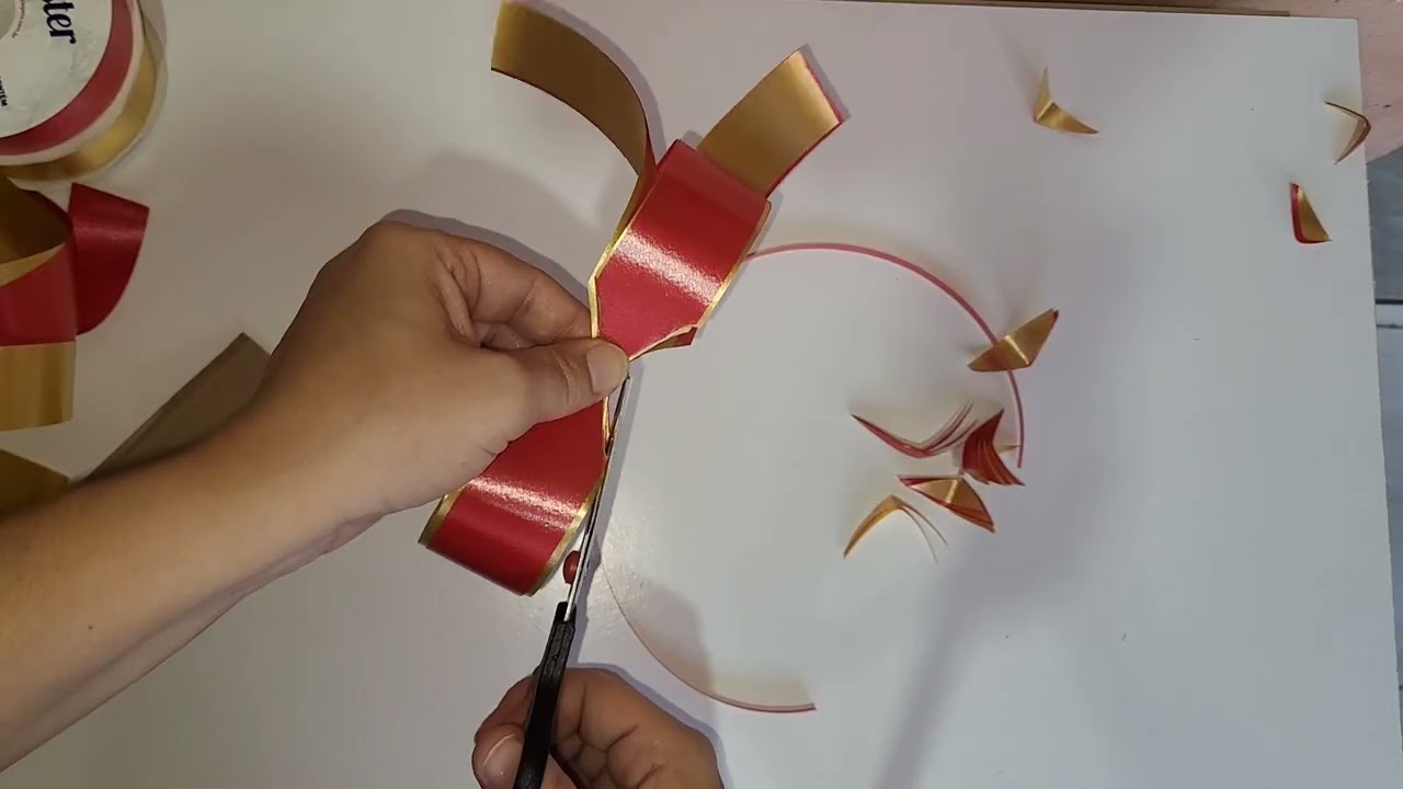 FAZENDO LAÇO BOLA DUPLO🤩 (com duas fitas)