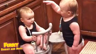 Try Not To Cry! Funny Twins Babies Trying to Play Together ||  Funny Baby Videos