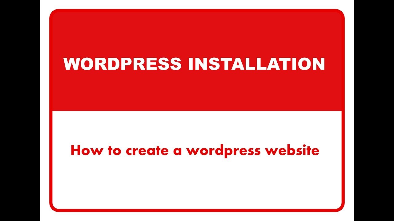 WordPress installation - YouTube