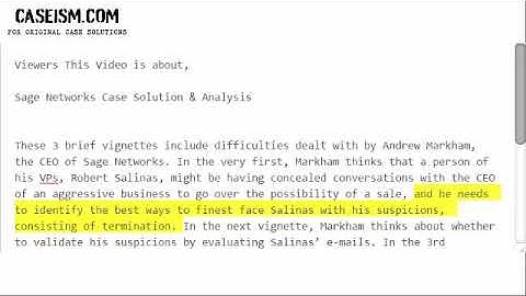 Sage Networks  Case Solution & Analysis- Caseism.com
