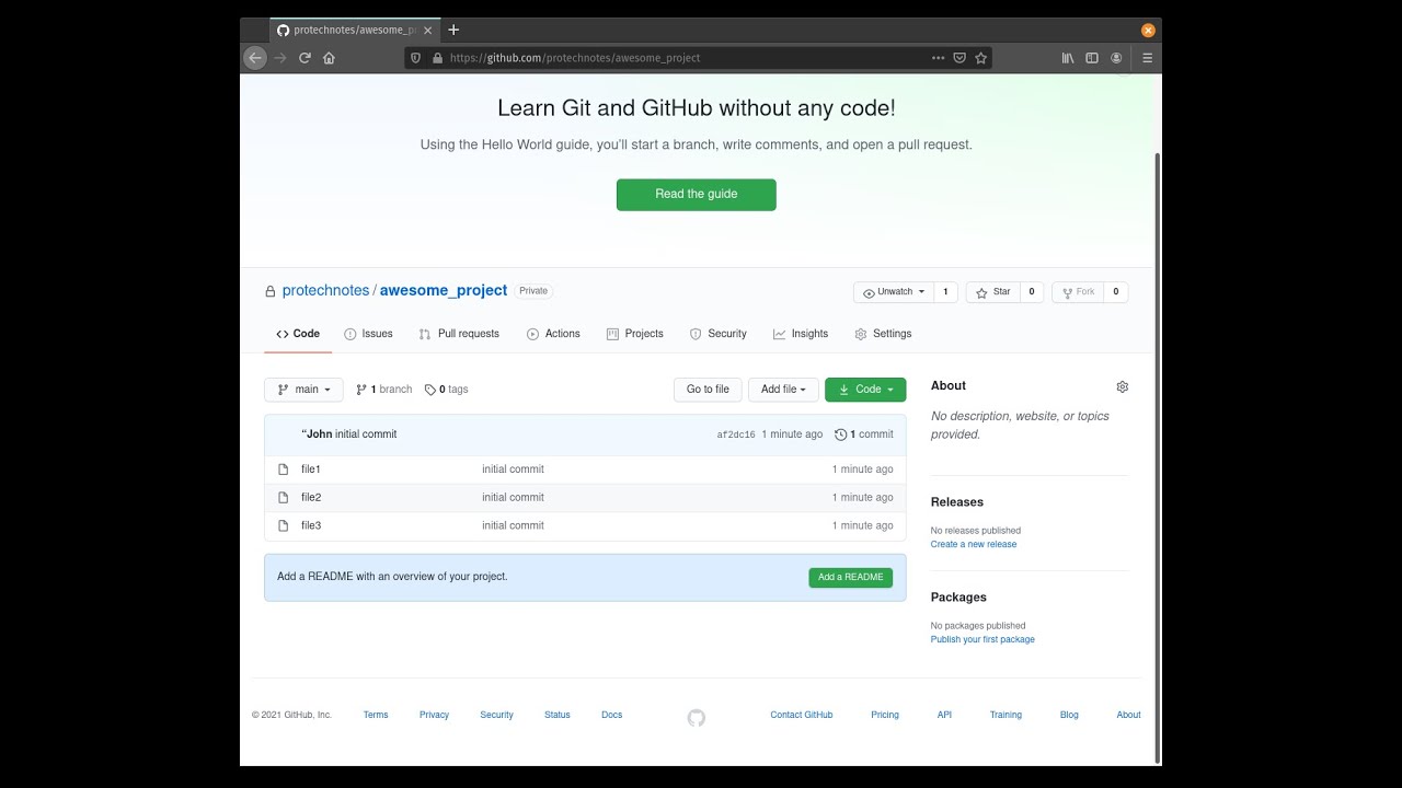 Setup a git repository on github.com - YouTube