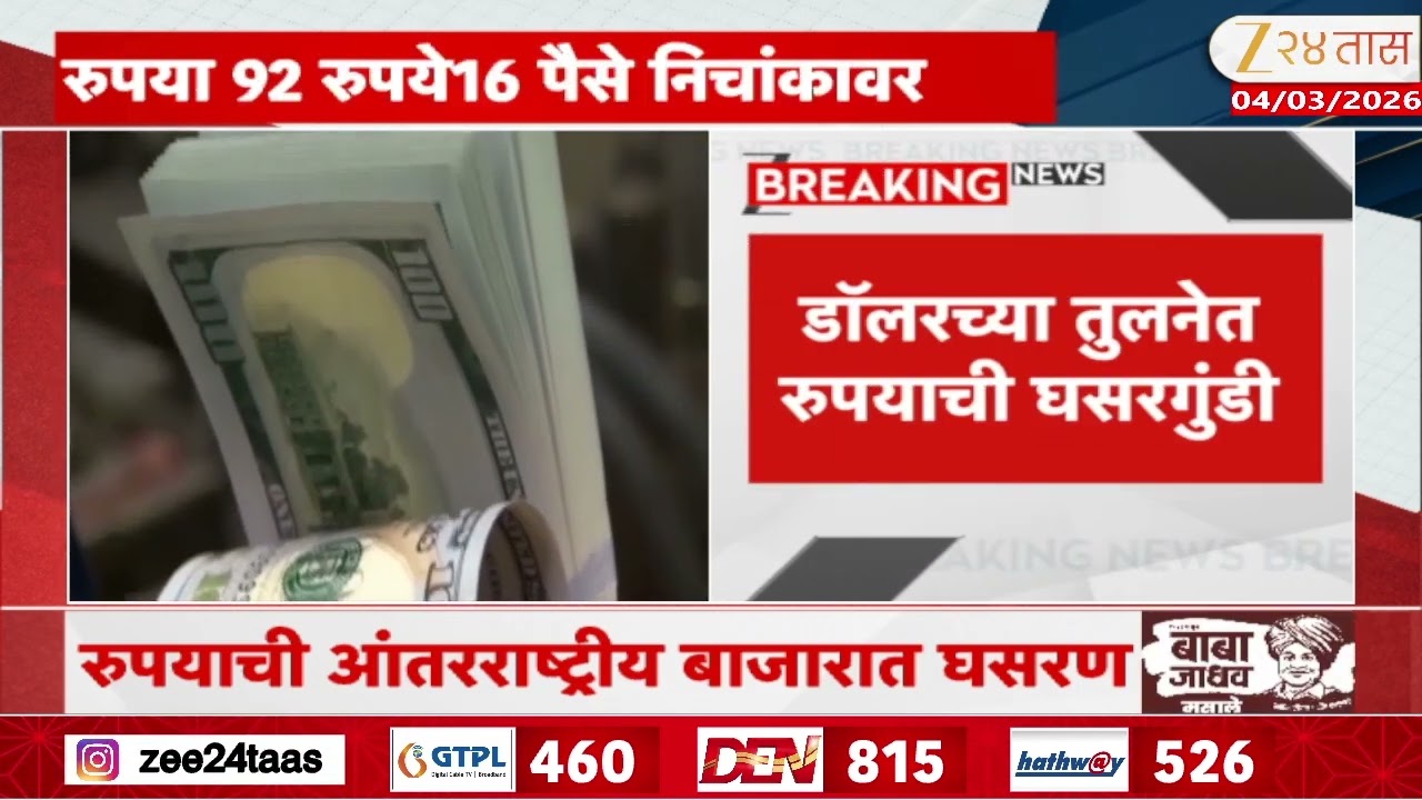 Dollar And Rupee News | डॉलरच्या तुलनेत रुपयांची घसरगुंडी