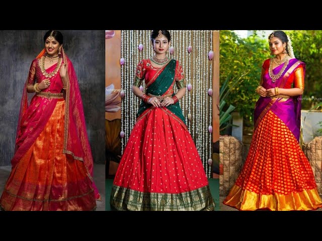 Latest Pattu Half Saree Blouse Designs For Girls