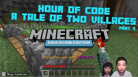How to Code *TALE OF TWO VILLAGES* in MINECRAFT: Education Edition Hour of Code w/ PYTHON Part 4