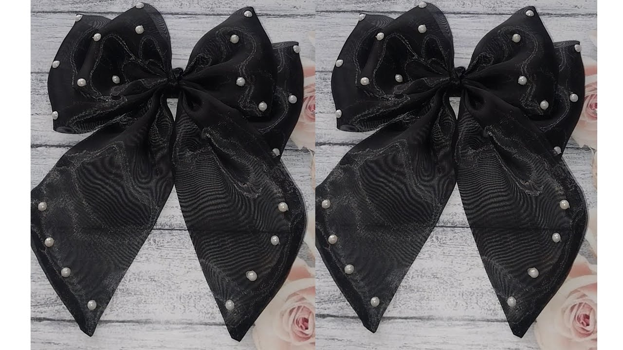 🎀como hacer moño coquette con tela organza 🎀Aqui el tutotial paso a paso💖