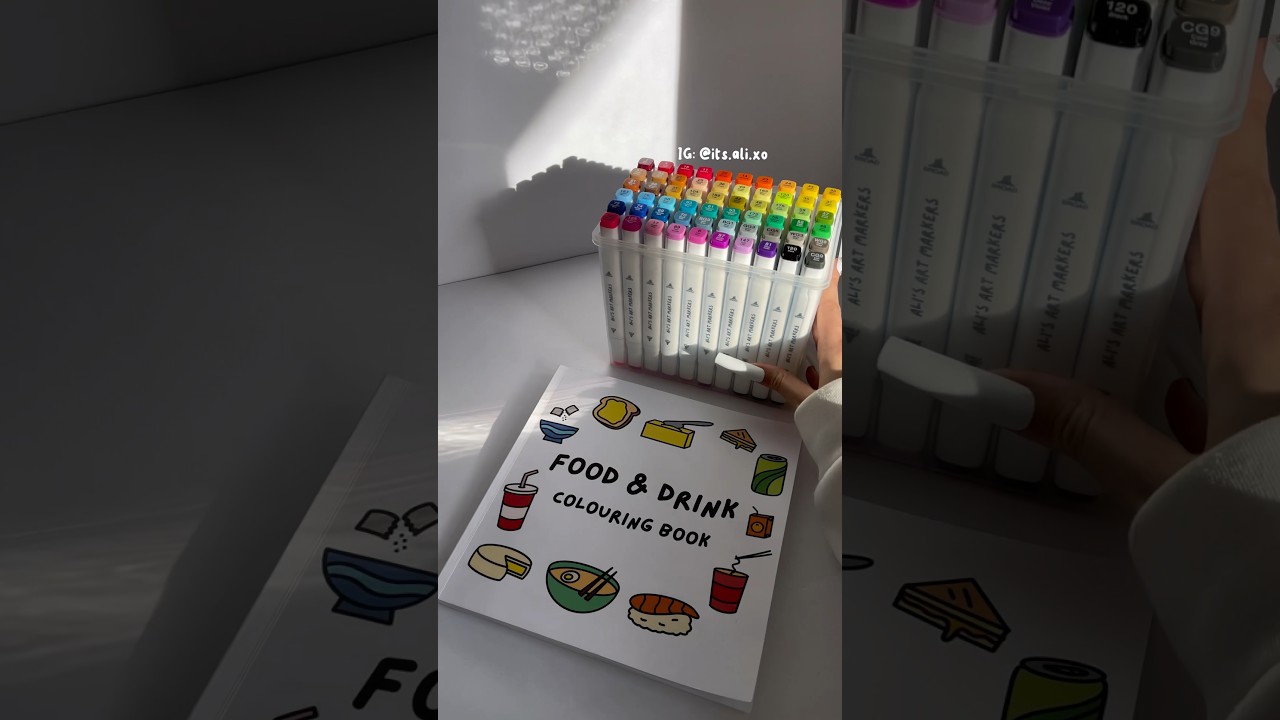 Satisfying coloring using @ALI'S ART MARKERS and Food & Drink Colourin, Satisfying Coloring
