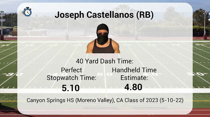 Joseph Castellanos (RB) 4.80 Handheld Estimate, 5....