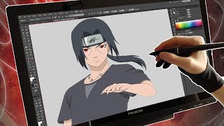 I tried Drawing ITACHI with Huion GT 191