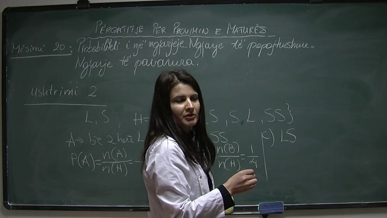 Përgatitje për Maturën Probabiliteti i një ngjarjeje. Ngjarje të papajtueshme. Mësimi 20 Ushtrimi 2