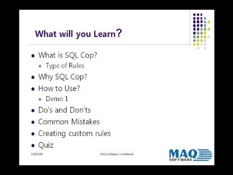 SQLCop Training_MAQ Software_ Part One of Two