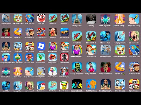 Brawl Stars, Snake.io, Roblox, Hungry Shark, Talking Tom 2, Hill Climb Racing 2, Angry Birds 2