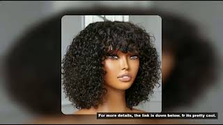 Jerry Curly Short Pixie Bob Cut Human Hair Wigs With Bangs For Women Wear To Go Peruvian Highlight H Jerry Curly Short Pixie Bob Cut Human Hair Wigs With Bangs For Women Wear To Go Peruvian Highlight H