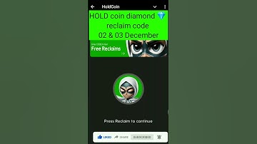 02 December Hold Coin diamond 💎 reclaim today | 02 December Hold coin diamond reclaim code today