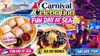 Carnival Celebration FUN DAY AT SEA! 🛳️ Sea Day Brunch & Arcade Tour