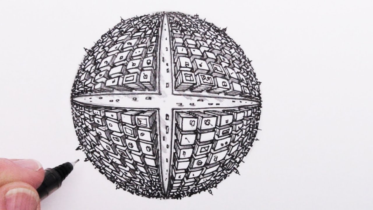 How to Draw a City in 5-Point Perspective: Narrated Step by Step