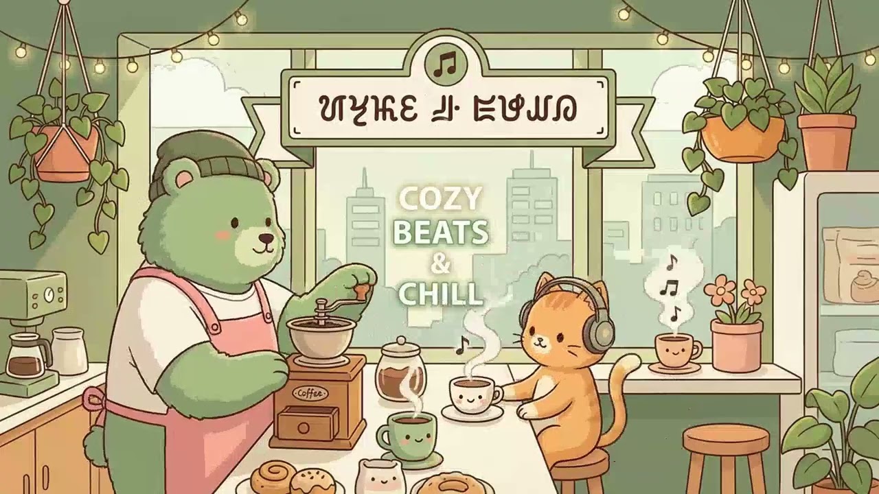 Playlist | 따뜻한 카페 그루브와 함께하는 편안한 시간 ☕ 곰돌이와 고양이의 힐링 카페 COZY GROOVE · Study · Chill · Focus