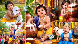 Baby Krishna & Radha Look Photo Editing 2026 | ChatGPT AI Photo Editing Prompt | Trending AI Photo screenshot 1