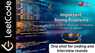 Important String Problems | One shot for coding and interview rounds | #leetcode #oneshot #live