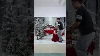 Totally smitten with this Christmas red tent backdrop – it’s a blast to use!