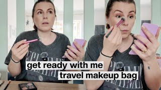 GET READY WITH ME // travel makeup bag chat