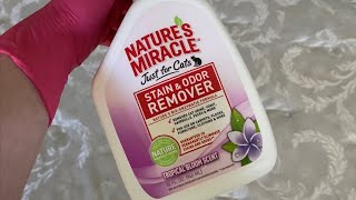 Как убрать запах кошачьей мочи с дивана &amp; матраса &quot; NATURE`S MIRACLE just for cats&quot;