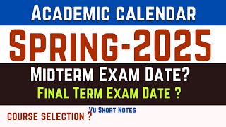 Academic calendar Spring 2025