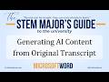 Lesson 2: Using Transcripts from YouTube Podcasts to Write Chapters in a Book with ChatGPT AI