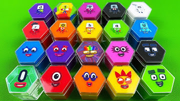 Numberblocks & Alphablocks – Looking All Slime With Hexagon Coloring! Satisfying Slime Video, ASMR