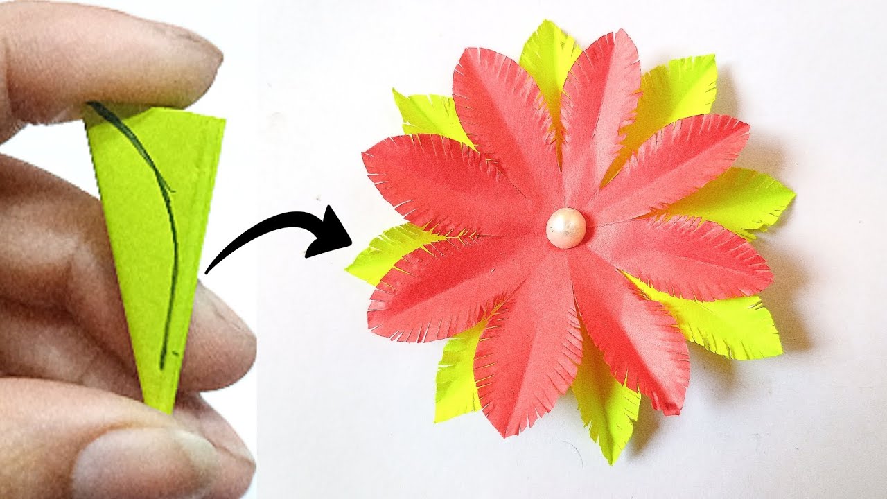 Paper flower making ideas | origami paper flower making | diy paper flower 