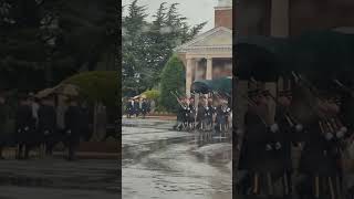 full honors military funeral procession at Old Post Chapel without the Caisson