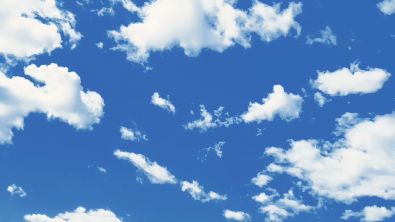 Deep blue sky background video HD relaxing footage Clouds Moving Time Lapse
