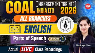 English (Parts of Speech) Lec-1 for CIL Management Trainee CBT Exam Preparation 2026, Actual Class