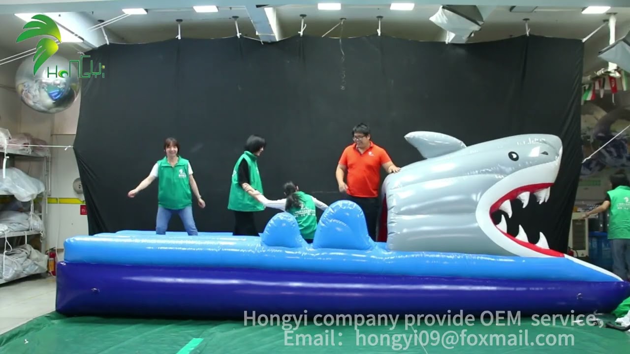 Commercial Grade Inflatables Shark Water Slide Inflatable Slides Customized Outdoor Waterslide