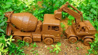 Membersihkan Truk Beko Cakruk Besar, Mixer Truk, Truk Oleng, Truk Molen,Thomas,Tayo Truk dan slender