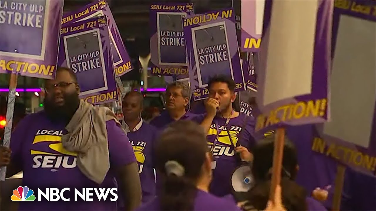 Thousands of L.A. city employees begin 24-hour strike Thousands of L.A. city employees begin 24-hour strike