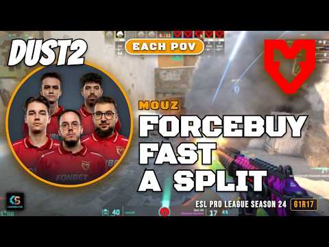 MOUZ ForceBuy Fast A Split vs Spirit - Dust2 - ESL Pro League Season 24