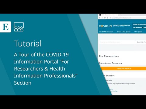 A Tour of the COVID-19 Information Portal For Researchers & Health Information Professionals Section