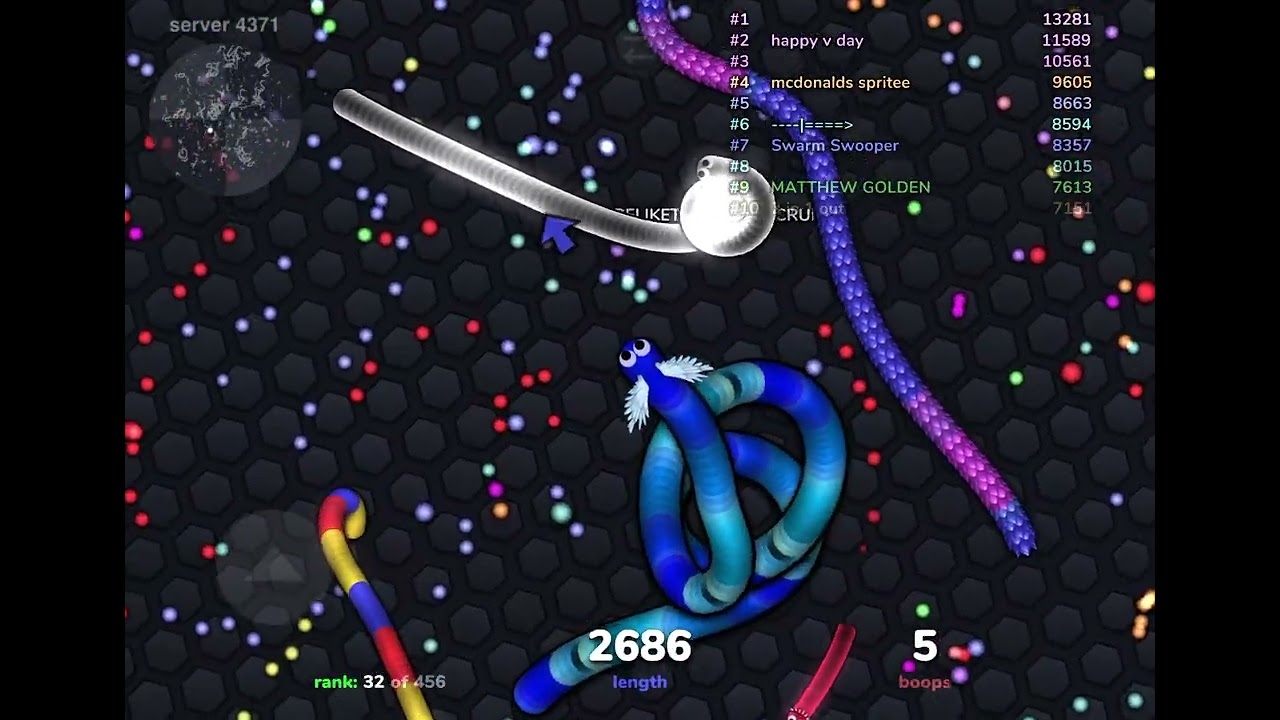 Gameplay on 4371 #slitherio #4371